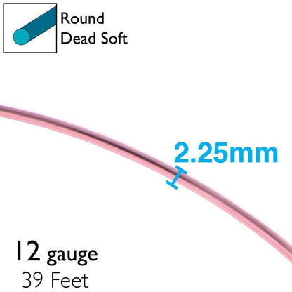 BeadSmith Anodized Aluminum Wire 12 Gauge - 39 Feet
