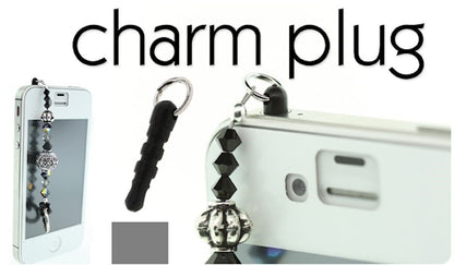 Clear or Black Cell Phone Charm Plugs, 18x4mm with 1.5-2mm Hole, Fits 3.5mm Jack, 10 pcs