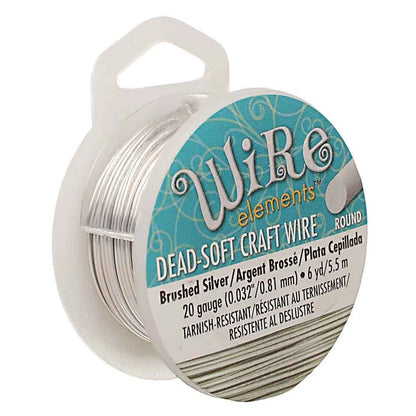 Beadsmith Silver Round Wrapping Wire, 20 Gauge (0.81mm), 6 yd