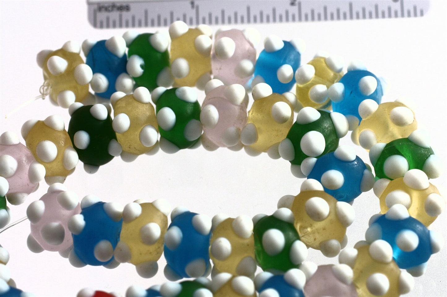 Lampwork Glass Frosted Multicolor Bumpy Rondelle Beads, 1 Strand (approx. 40-41)