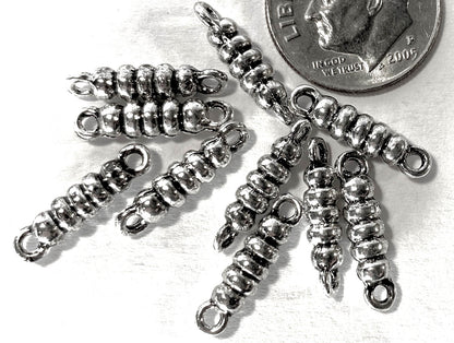 Antiqued Silver Pewter Spiral Link Connectors, 4x16mm, 10 pcs