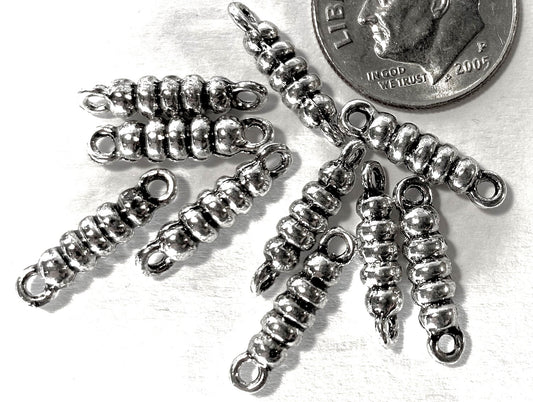 Antiqued Silver Pewter Spiral Link Connectors, 4x16mm, 10 pcs