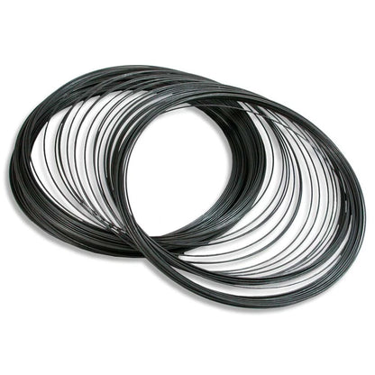 BeadSmith Black Stainless Steel Bracelet Memory Wire, 2-1/4 inch, 12 Loops