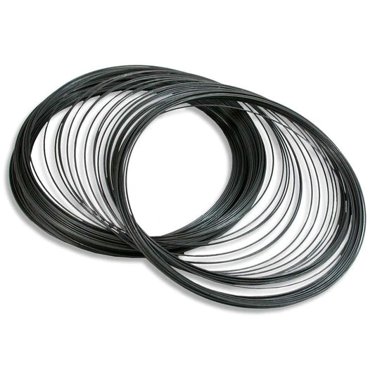 BeadSmith Black Stainless Steel Bracelet Memory Wire, 2-1/4 inch, 12 Loops