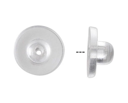 Clear Rubber Hypo-Allergenic Earring Backs 9x5mm - 100 pcs