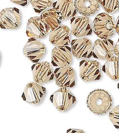 Swarovski Light Colorado Topaz 5328 Bicone Beads, 4mm - 48 or 144 pcs