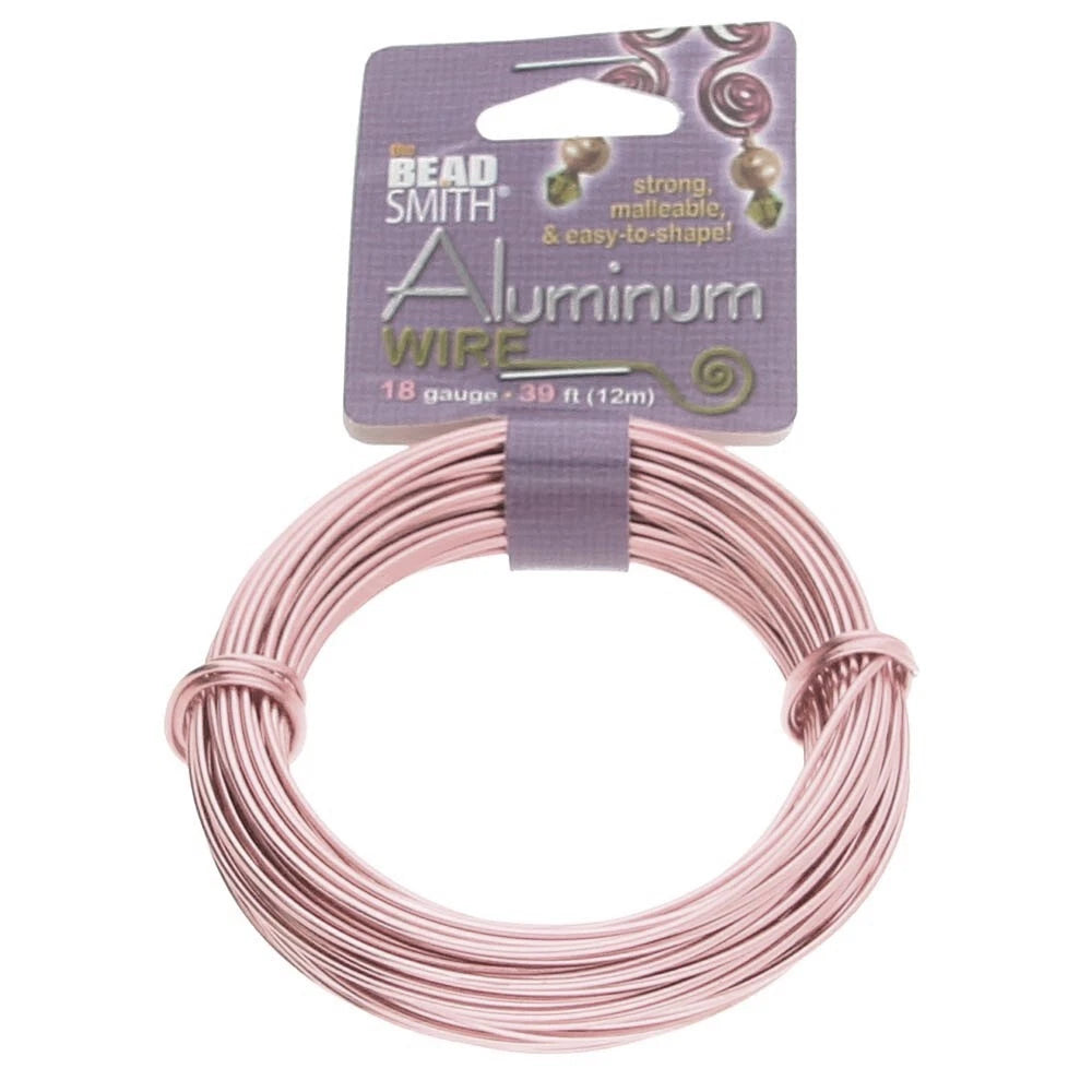 BeadSmith Rose Gold Aluminum Dead Soft Wire, 18 Gauge, 39 Feet