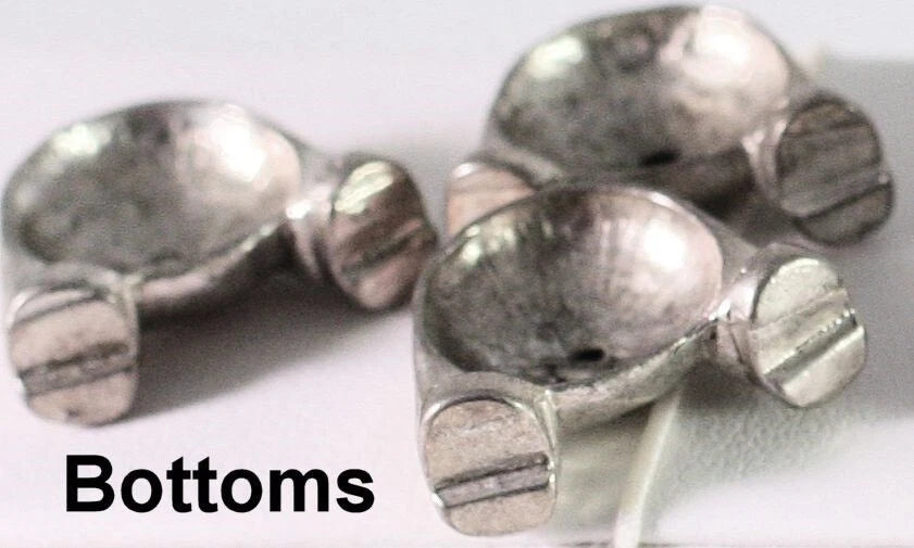 Antiqued Silver Plated Pewter Christmas Bead Caps, Santa & Snowman, 11x22mm, 6 Sets