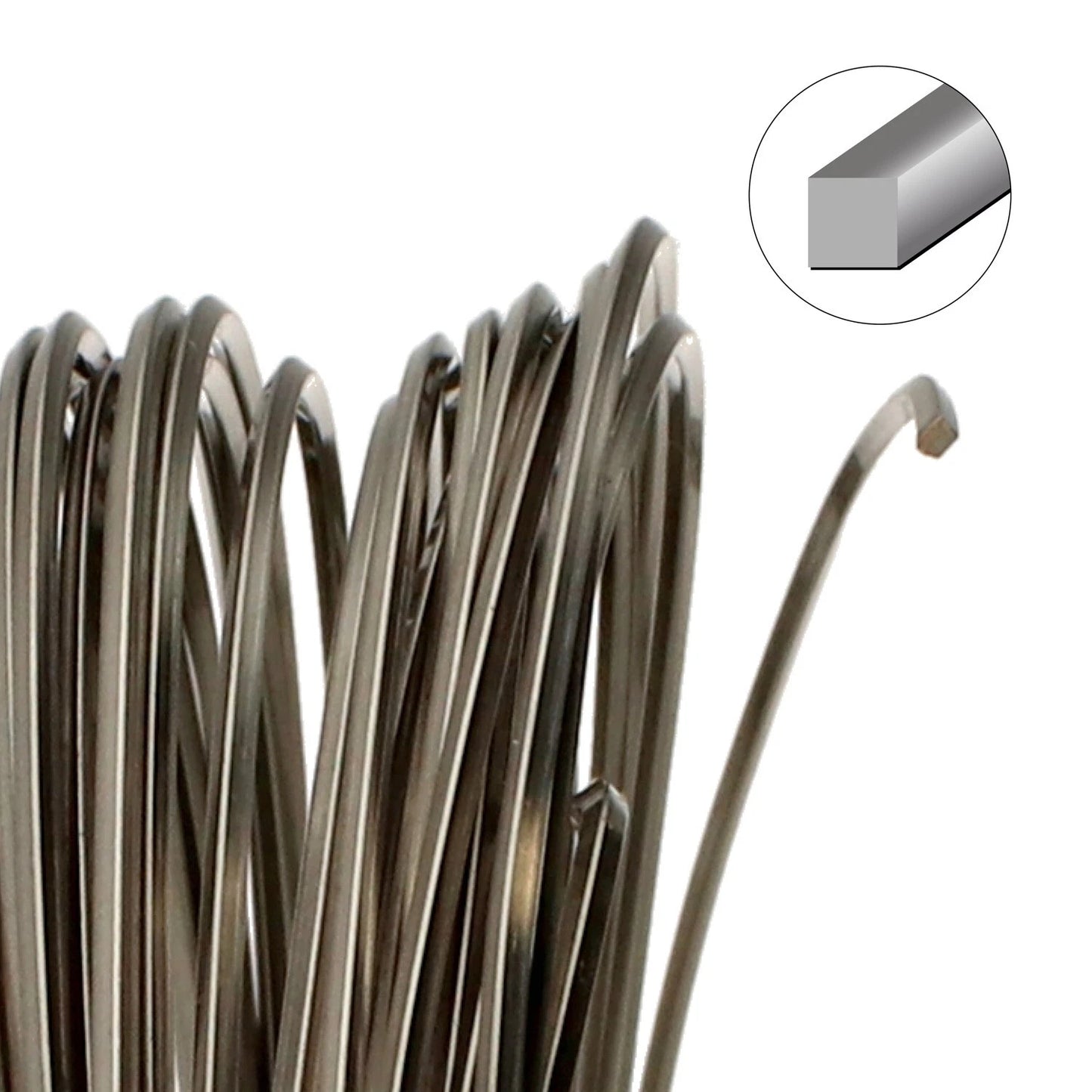 Titanium Square Non-Tarnish Copper Wire, 21 Gauge (0.72mm), 4 Yards