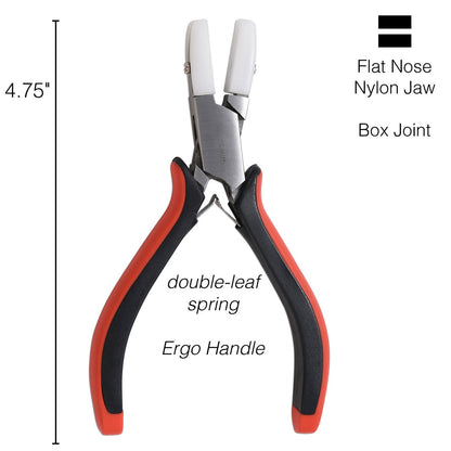BeadSmith Superfine Ergo Double Nylon Jaw Flat Nose Pliers 5"