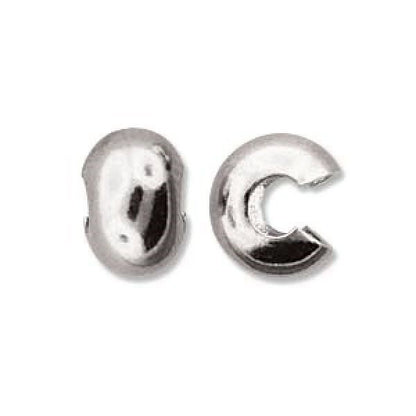 BeadSmith Silver Plated Brass Crimp Covers 7mm - 12 pcs