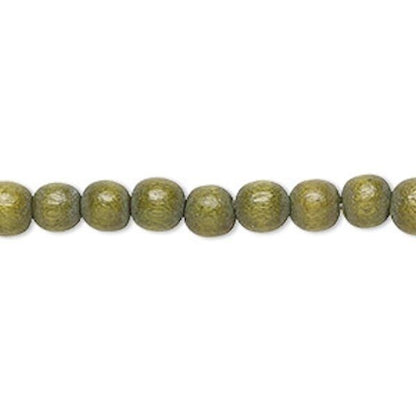 Dyed & Waxed Wood Round Beads 6mm - 2 Strands (approx. 140 pcs)