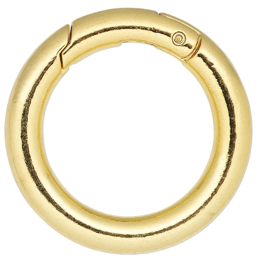 Large Gold Plated Steel Carabiner-Style Hinged Bail Clasp, 37mm, 2 pcs