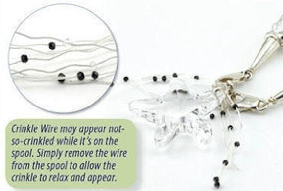 Beadalon 7 Strand Silver Crinkle Beading Wire 0.018" Diameter, 15 Foot Spool