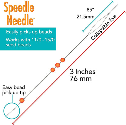 Speedle Needle, Twisted Wire Bead-Loading Needles, 3 Inch, Pack of 2