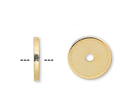 Gold Plated Steel Disc Heishi Spacer Beads, 100 pcs