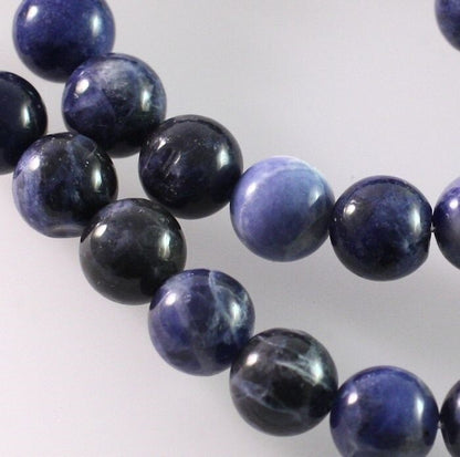 Beads, Sodalite (Natural) B Grade 10mm Round, 1 Strand (approx. 41 pcs)
