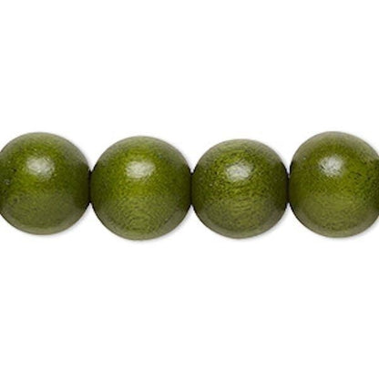 Cheesewood Round Beads, Dyed & Waxed, 11-12mm, 2 Strands, Approx. 70 Beads