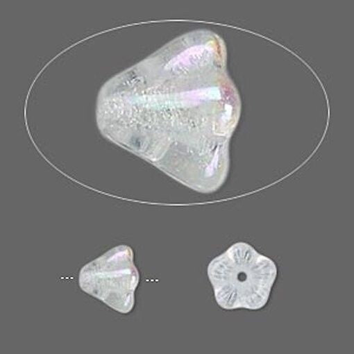 Czech Pressed Glass Bell Cone Flower Beads 8.5x6.5mm - 20 pcs