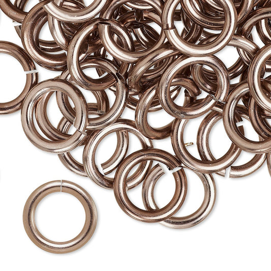 Jump Rings, Metallic Grey Anodized Aluminum, 12mm, 12 Gauge, 100 pcs