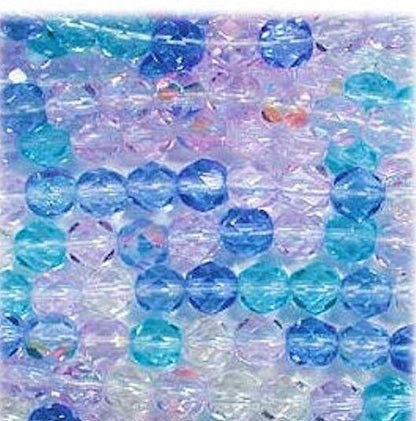 Czech Fire Polished Glass Round Beads, 8mm, 50 pcs