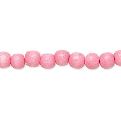 Dyed & Waxed Wood Round Beads 6mm - 2 Strands (approx. 140 pcs)