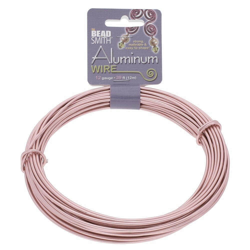 BeadSmith Anodized Aluminum Wire: Rose Gold, 12 Gauge (2mm), 39 Feet