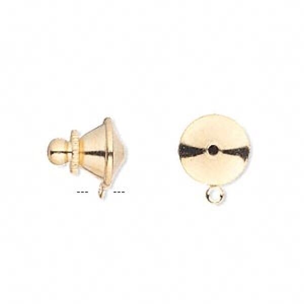 Gold Plated Brass Tie Tac Clutches with Loop 11x10mm – 10 pcs