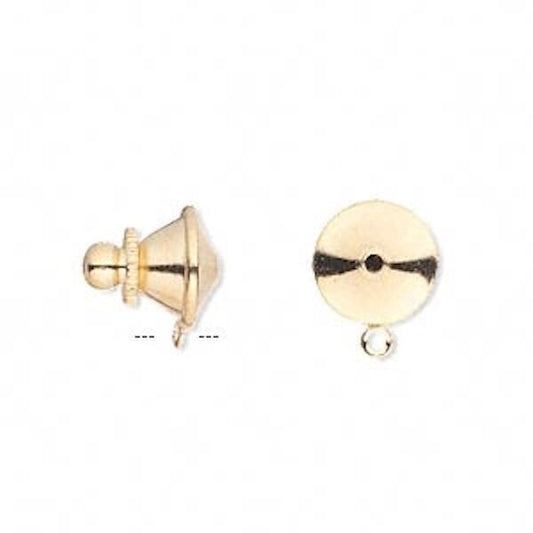 Gold Plated Brass Tie Tac Clutches with Loop 11x10mm – 10 pcs