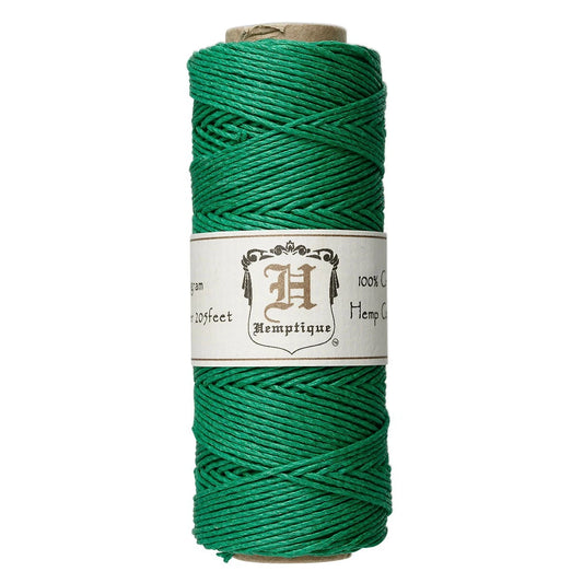 Hemptique Green Polished Hemp Cord, 1mm, 205 Feet - 1 Spool
