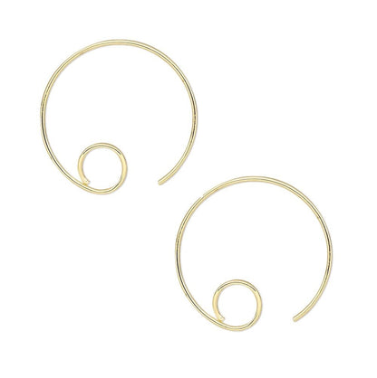 Gold Plated Brass Beading Hoop Ear Wires 16mm 22 Gauge 5mm Open Loop (10 pc)