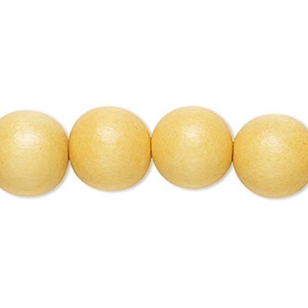 Cheesewood Round Beads, Dyed & Waxed, 11-12mm, 2 Strands, Approx. 70 Beads