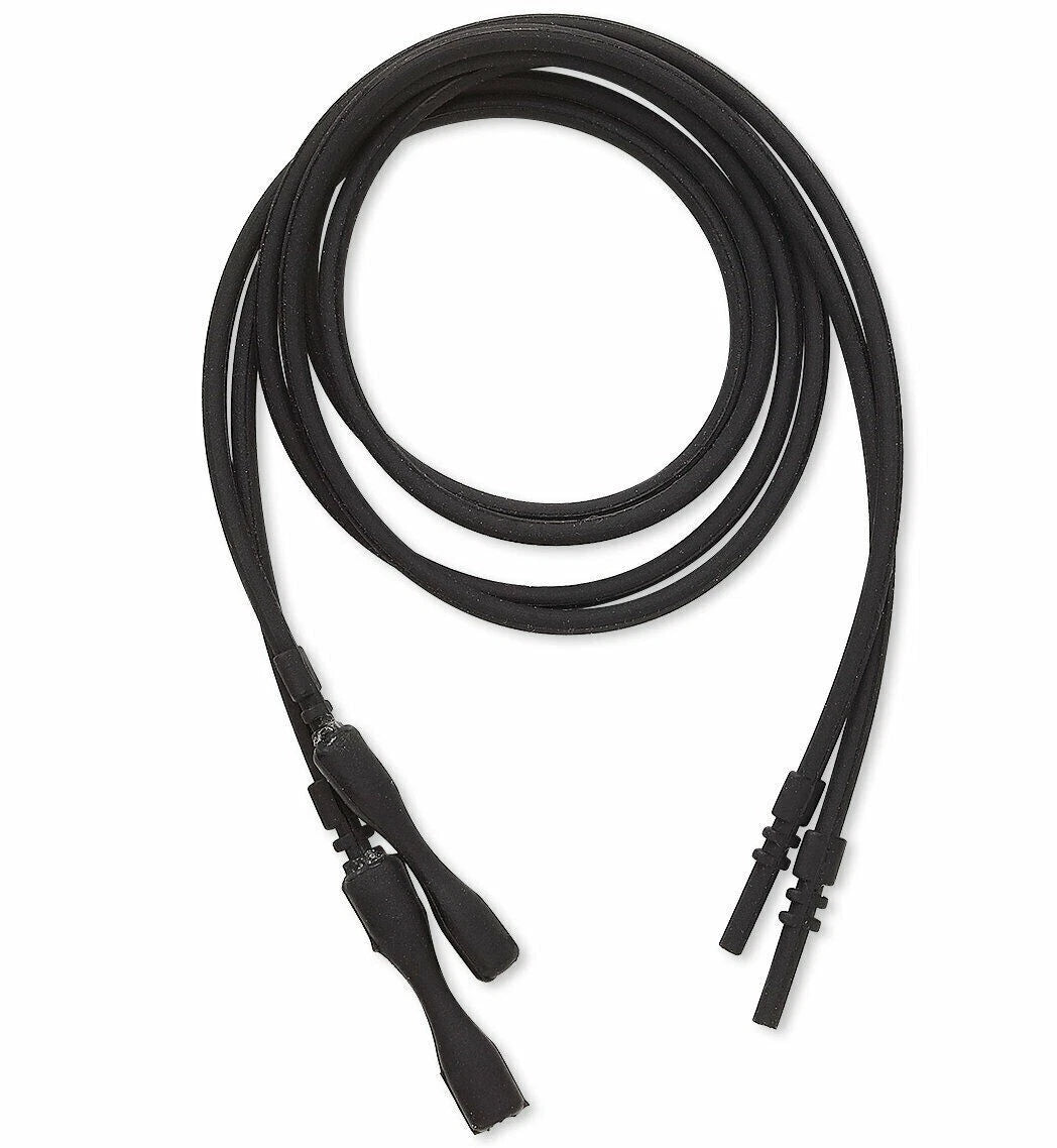 Necklace Cord, 4 Black Soft Silicone Rubber 16" Long 2mm Thick with Clasp