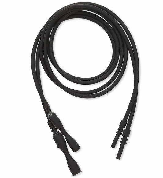 Necklace Cord, 4 Black Soft Silicone Rubber 16" Long 2mm Thick with Clasp