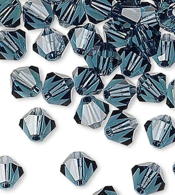 Swarovski Montana 5328 Xilion Bicone Beads, 4mm - 48 or 144 pcs