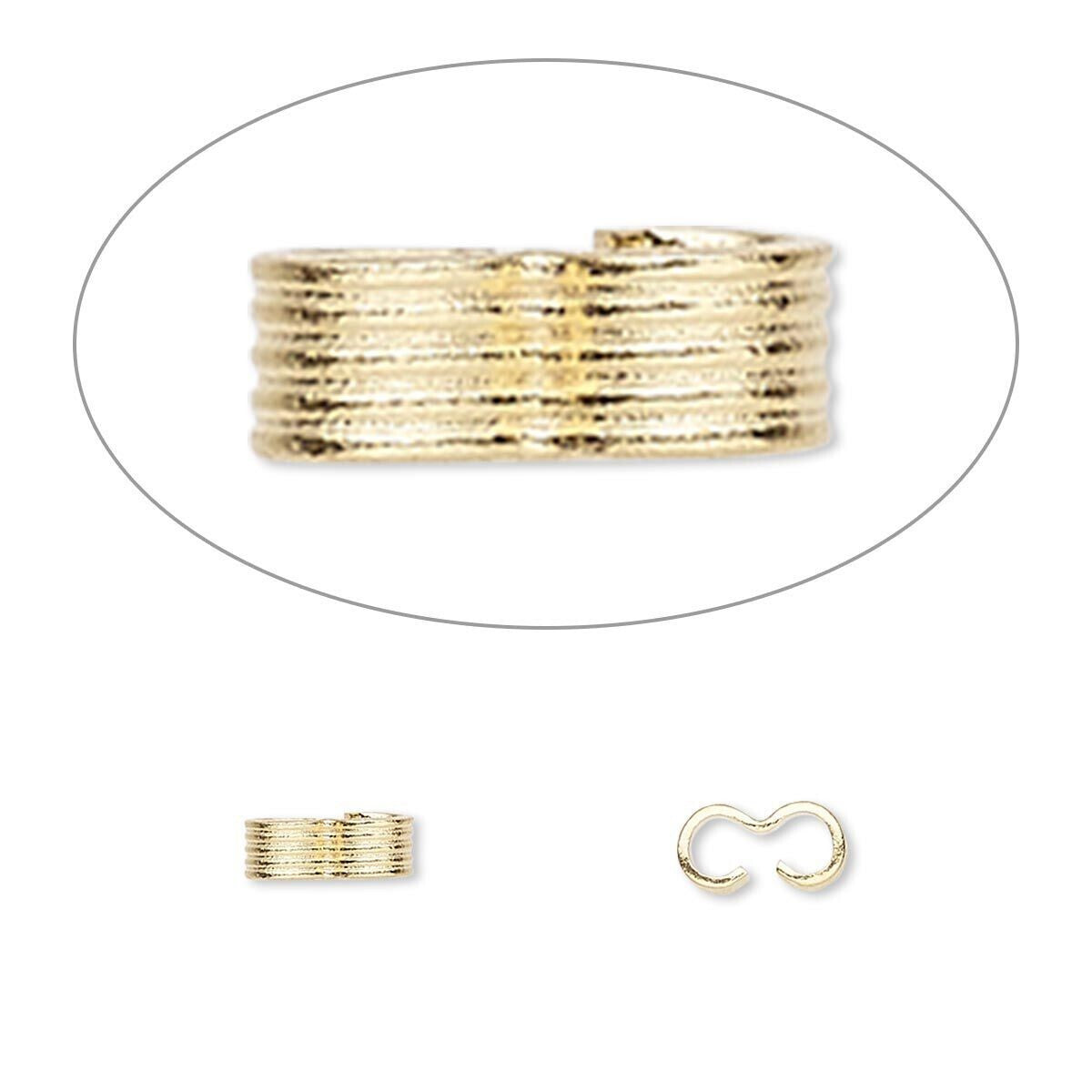 Link Connectors, Gold Plated Brass, Lined Pattern, 6.5x2.5mm, 50 pcs