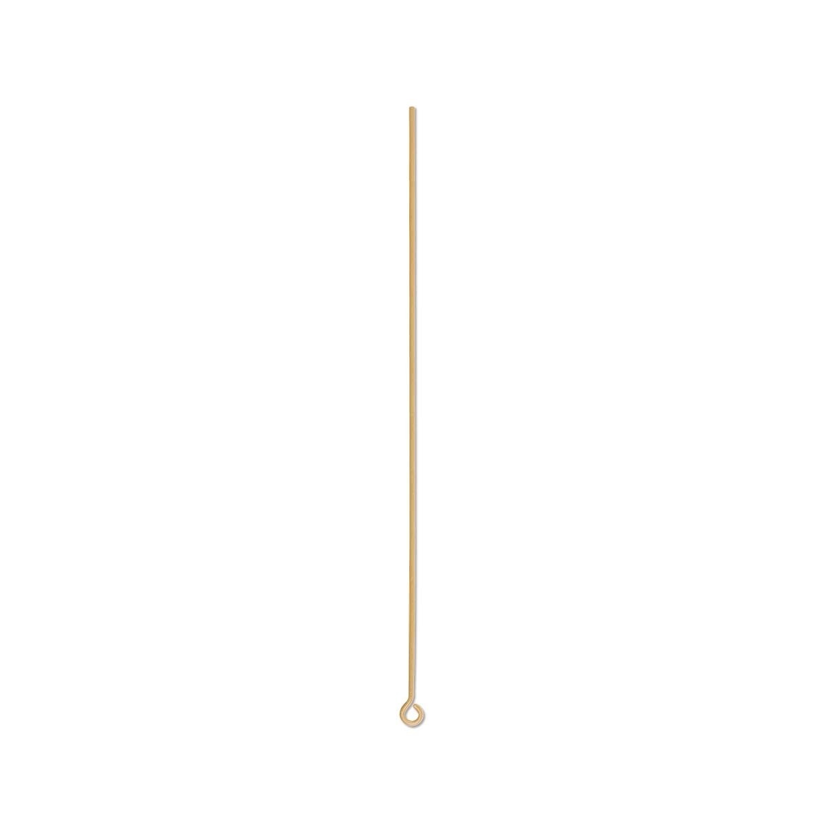 Eye Pin, 144 Gold Plated Brass 3 Inches Long 21 Gauge Standard Eye Pins