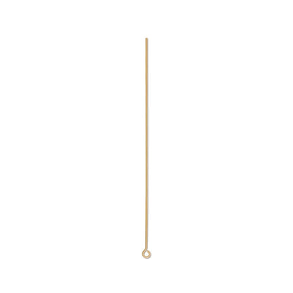 Eye Pin, 144 Gold Plated Brass 3 Inches Long 21 Gauge Standard Eye Pins