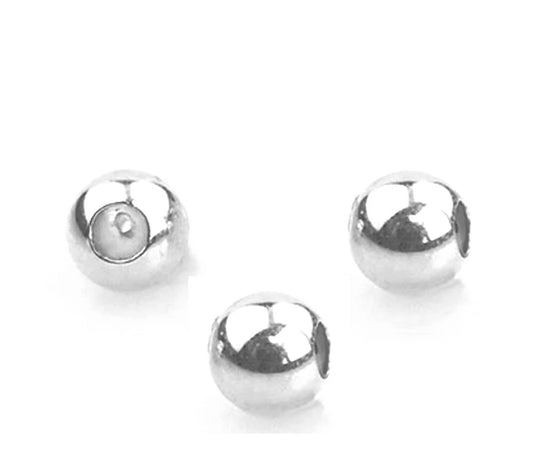 Sterling Silver SmartBead BPS Silicone-Lined Round Beads, 4mm, 10 pcs
