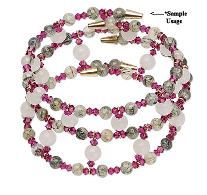 Silver Plated Brass Cone Memory Wire End Beads, 6.5x4mm, 12 pcs