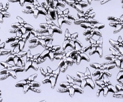 Antiqued Silver Pewter Double-Sided Dragonfly Beads, 8x6mm, 100 pcs