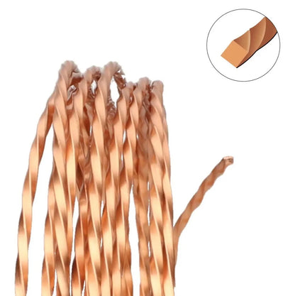 Beadsmith Non-Tarnish Natural Copper Twisted Square Wire, 18 Gauge (1.02mm), 8 Feet