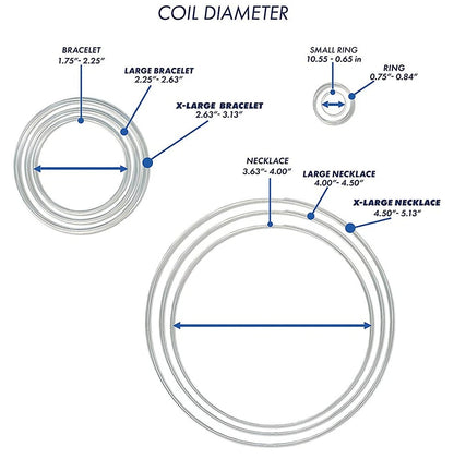 Stainless Steel Heavy Duty Bracelet Memory Wire 2.5", 1 oz (approx. 27–33 loops)