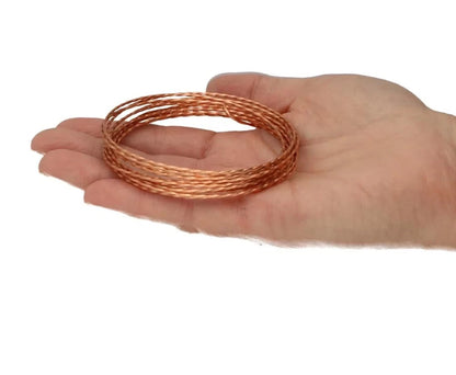 Beadsmith Non-Tarnish Natural Copper Twisted Square Wire, 18 Gauge (1.02mm), 8 Feet