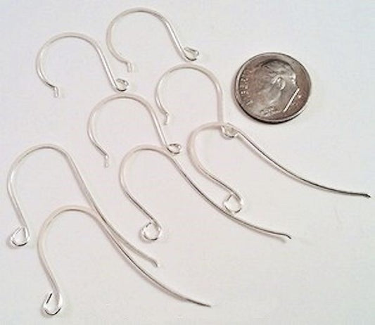 Silver Finished Pewter Flat Fishhook & French Hoop Ear Wire Mix, 36 Pairs