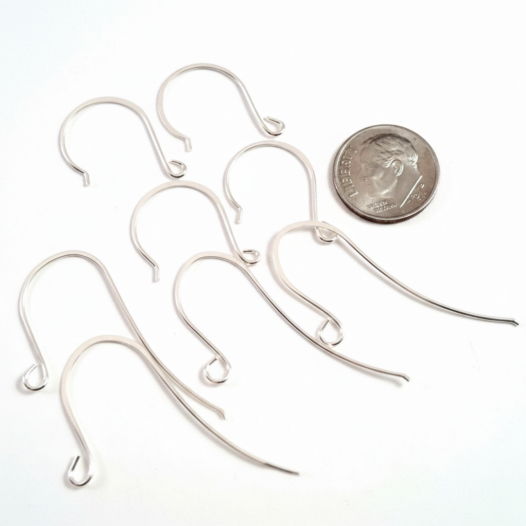 Silver Finished Pewter Flat Fishhook & French Hoop Ear Wire Mix, 36 Pairs
