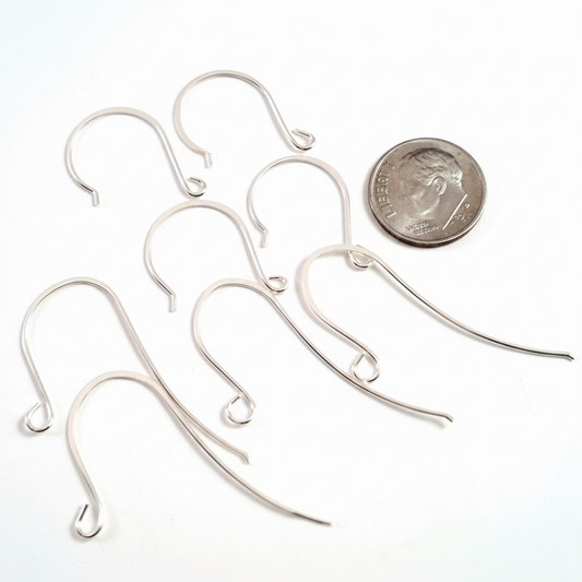 Silver Finished Pewter Flat Fishhook & French Hoop Ear Wire Mix, 36 Pairs