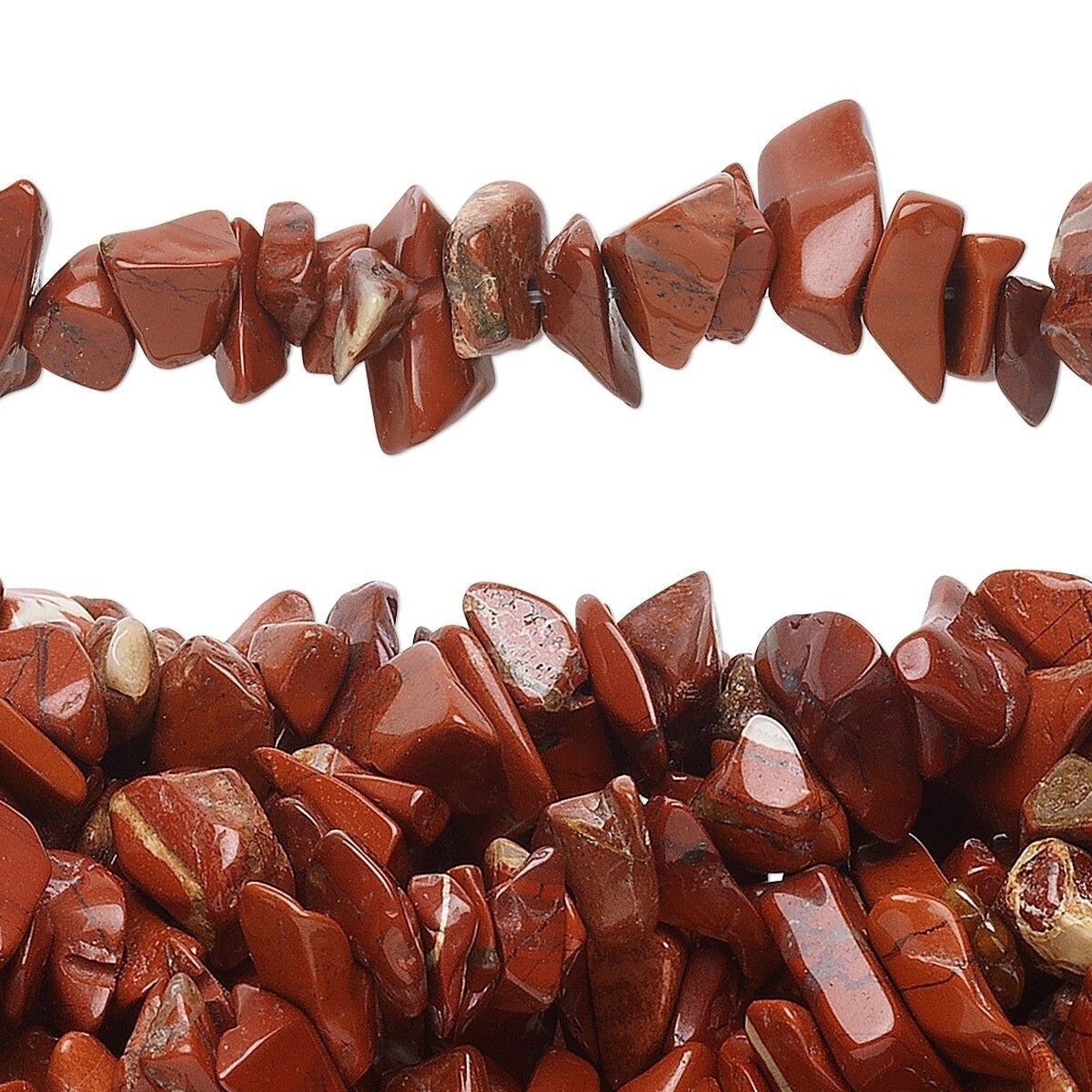 Beads, Red Jasper (Natural) B/C Grade 2-10mm Medium Chip, 1 Strand (34 inch)
