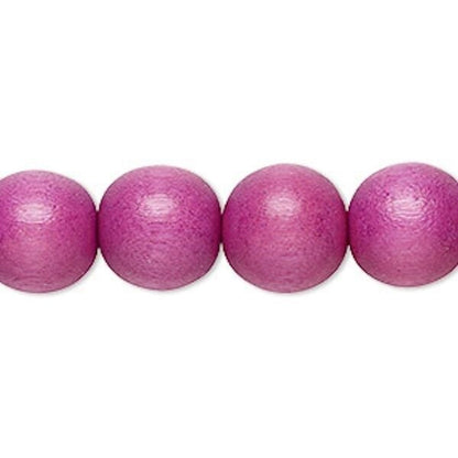 Cheesewood Round Beads, Dyed & Waxed, 11-12mm, 2 Strands, Approx. 70 Beads