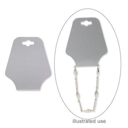 Jewelry Display Cards, Silver Adhesive Cardstock, 2 1/2 x 2 Inch, 20 pcs